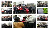 حضور حماسی مدیریت وکارکنان شبکه بهداشت ودرمان شهرستان نهاوند در راهپیمایی 22 بهمن 95