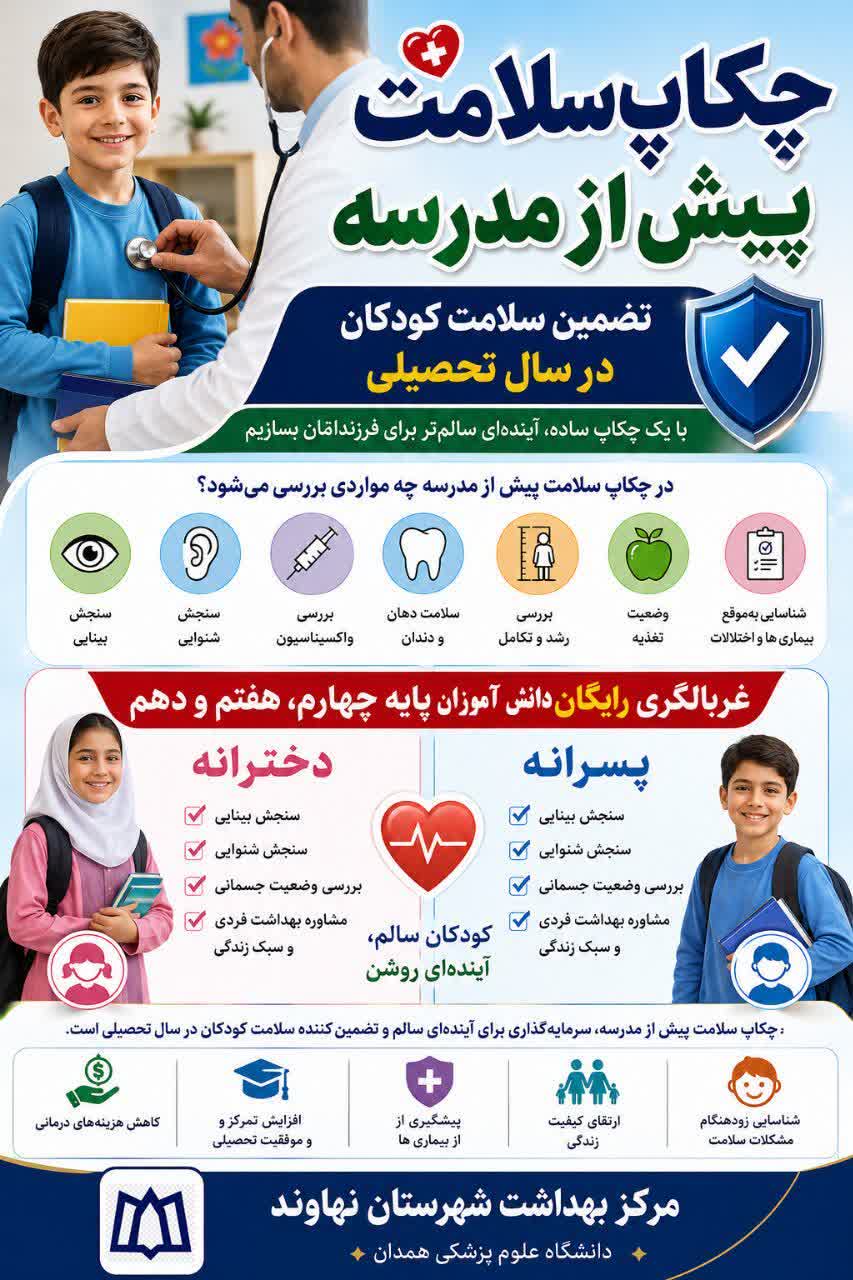 لزوم ارزیابی سلامت دانش آموزان، قبل از شروع سال تحصیلی